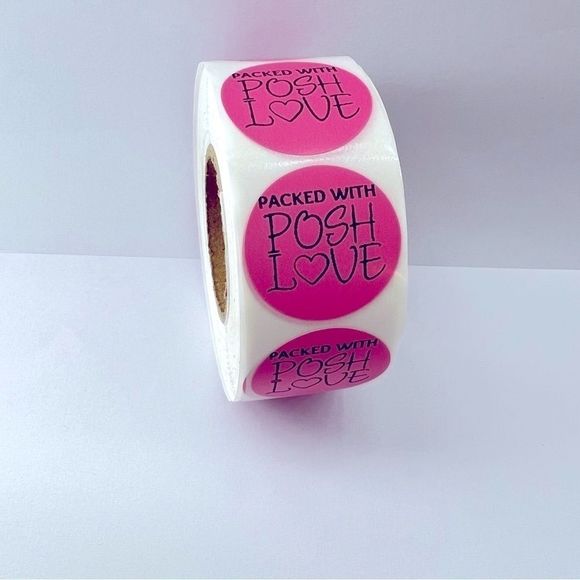 Packed with Posh Love 1" Round Stickers (100 roll ) NWT | Shipping Supplies - Picture 8 of 8